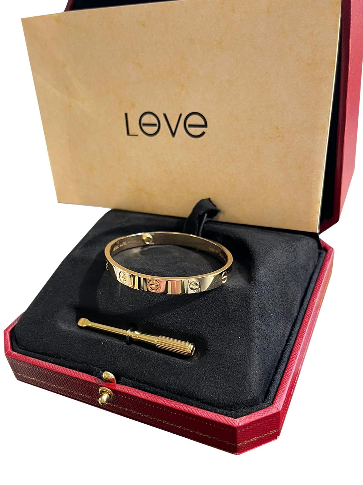 Cartier Bracelet Love de 17 tailles en or jaune 18 carats avec tournevis 1