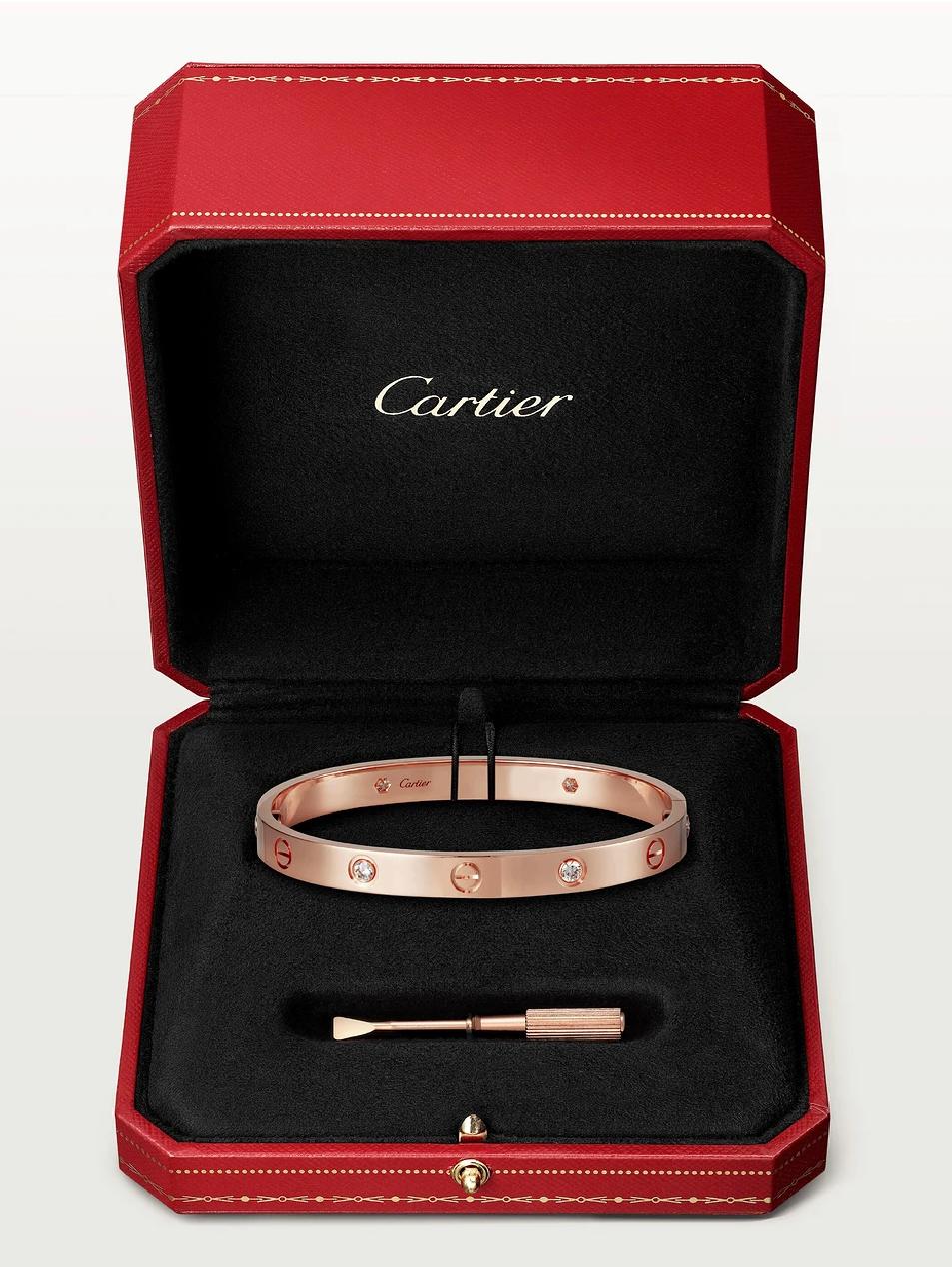 Cartier Love Bracelet, 18 Carat Rose Gold with 4 Diamonds 1