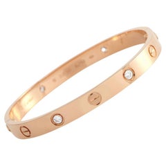 Cartier Bracelet d'amour en or rose 18 carats avec 4 diamants