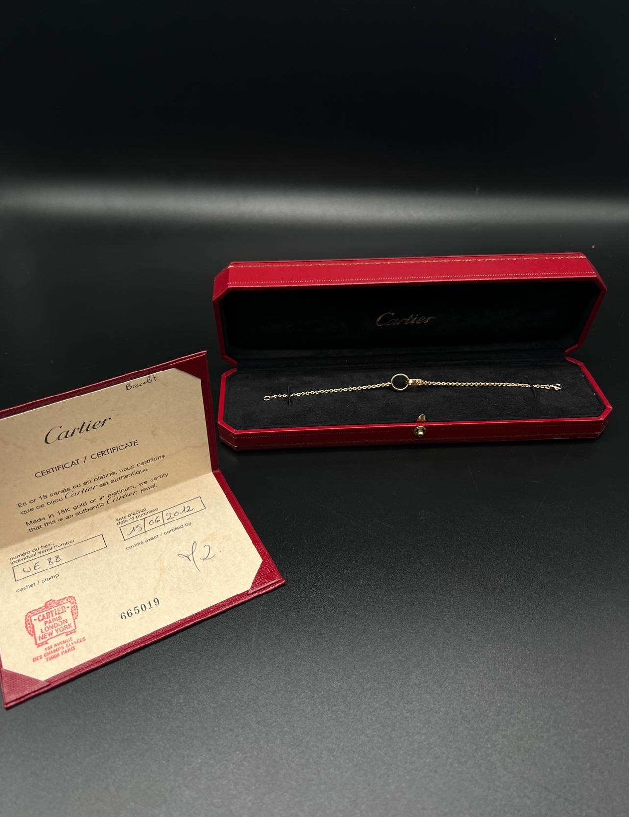 Cartier Love Bracelet, 18 Carat Rose Gold with Two Interlocking Love Rings 3