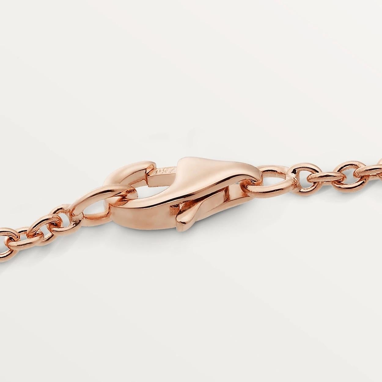 Women's or Men's Cartier Love Bracelet, 18 Carat Rose Gold with Two Interlocking Love Rings