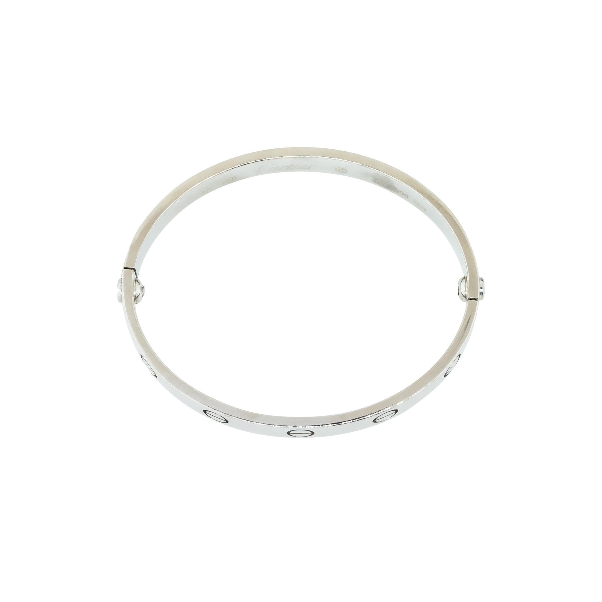 Modern Cartier Love Bracelet 18 Karat Size 16 In Stock For Sale