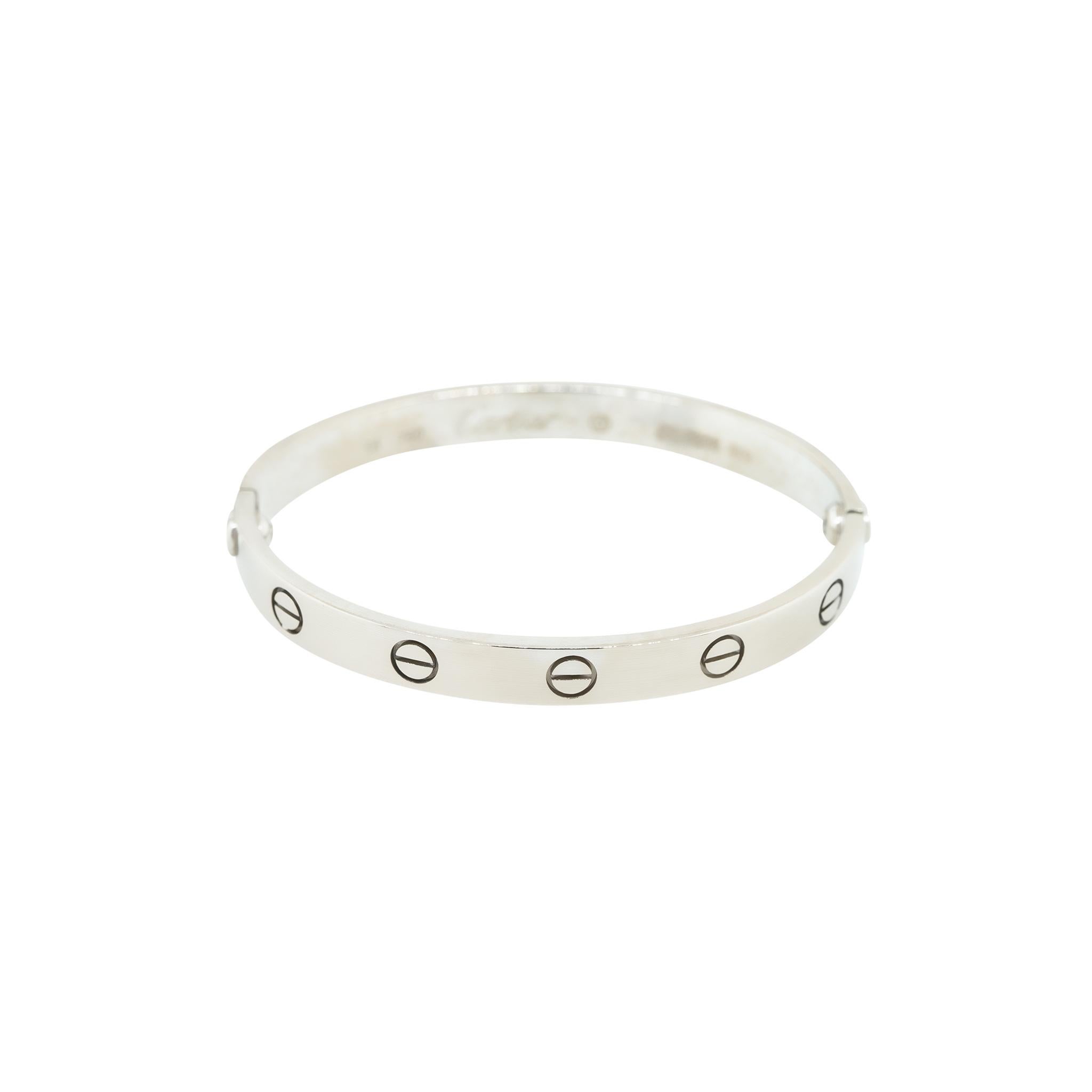 Women's or Men's Cartier Love Bracelet 18 Karat Size 16 In Stock For Sale