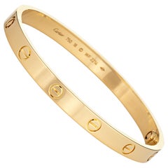 Cartier Love Bracelet 18 Karat Yellow Gold Pre Owned Signed New Screw System