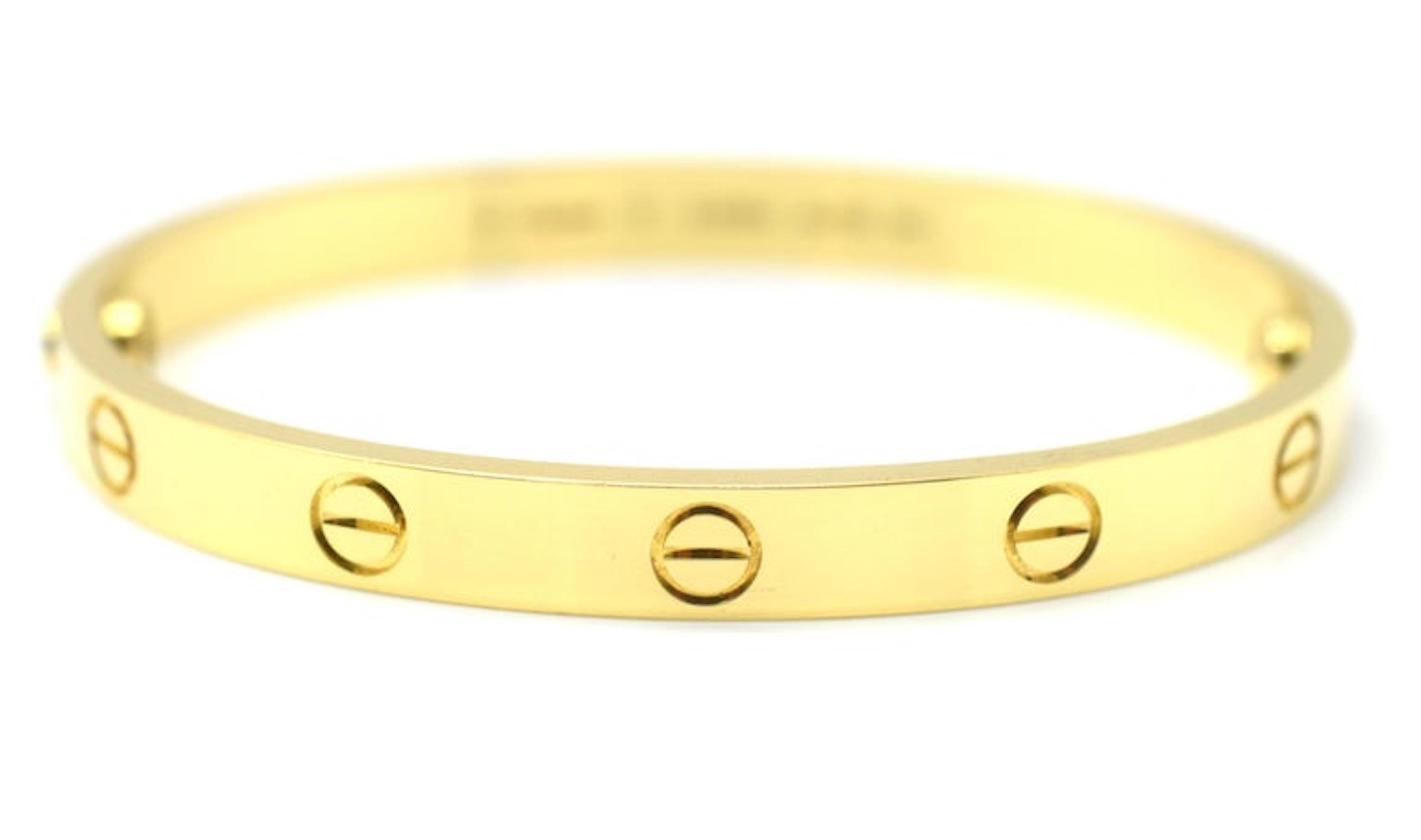 Cartier Love Bracelet 18 Karat Yellow Gold In Excellent Condition In MIAMI, FL