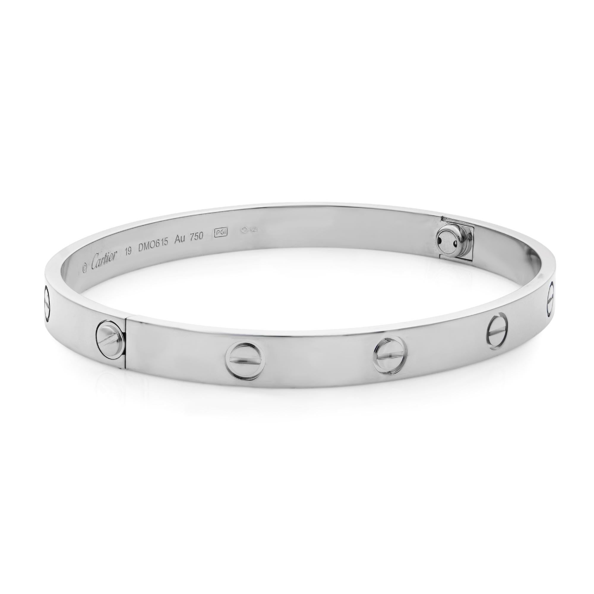 Modern Cartier Love Bracelet 18 White Gold