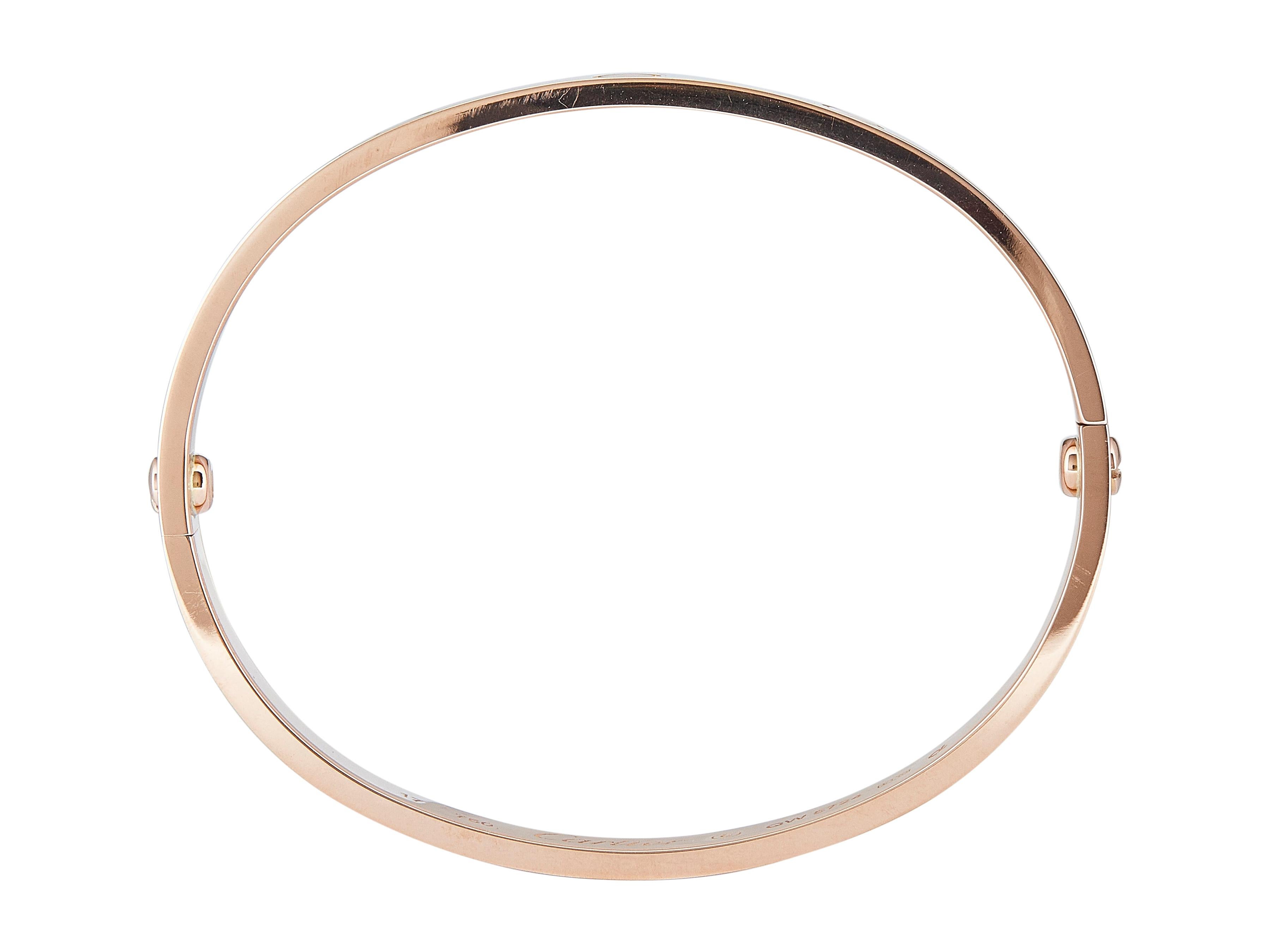 Cartier Love Armband 18K Rose Gold Classic Model Nr. 17 für Damen oder Herren im Angebot