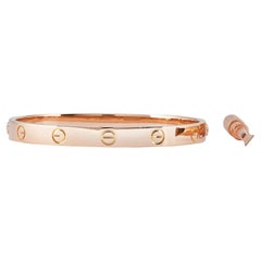 Cartier Love Bracelet 18K Rose Gold Classic Model Size 17