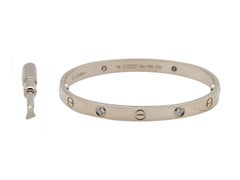 Cartier Love Bracelet 18K Rose Gold 4-Diamond Size 18