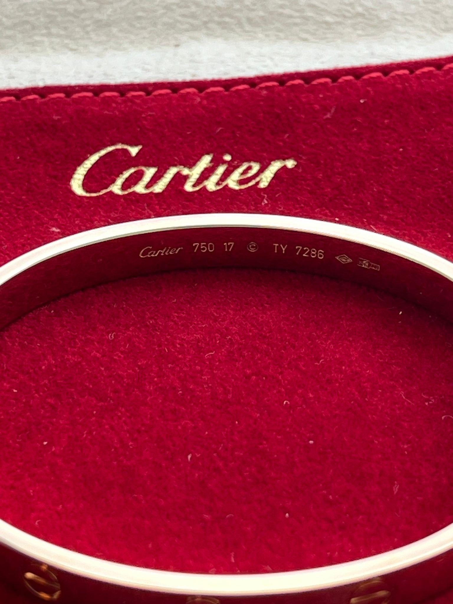 Cartier Love Armreif aus 18 Karat Roségold mit Schraubenzieher, Größe 17 im Angebot 5