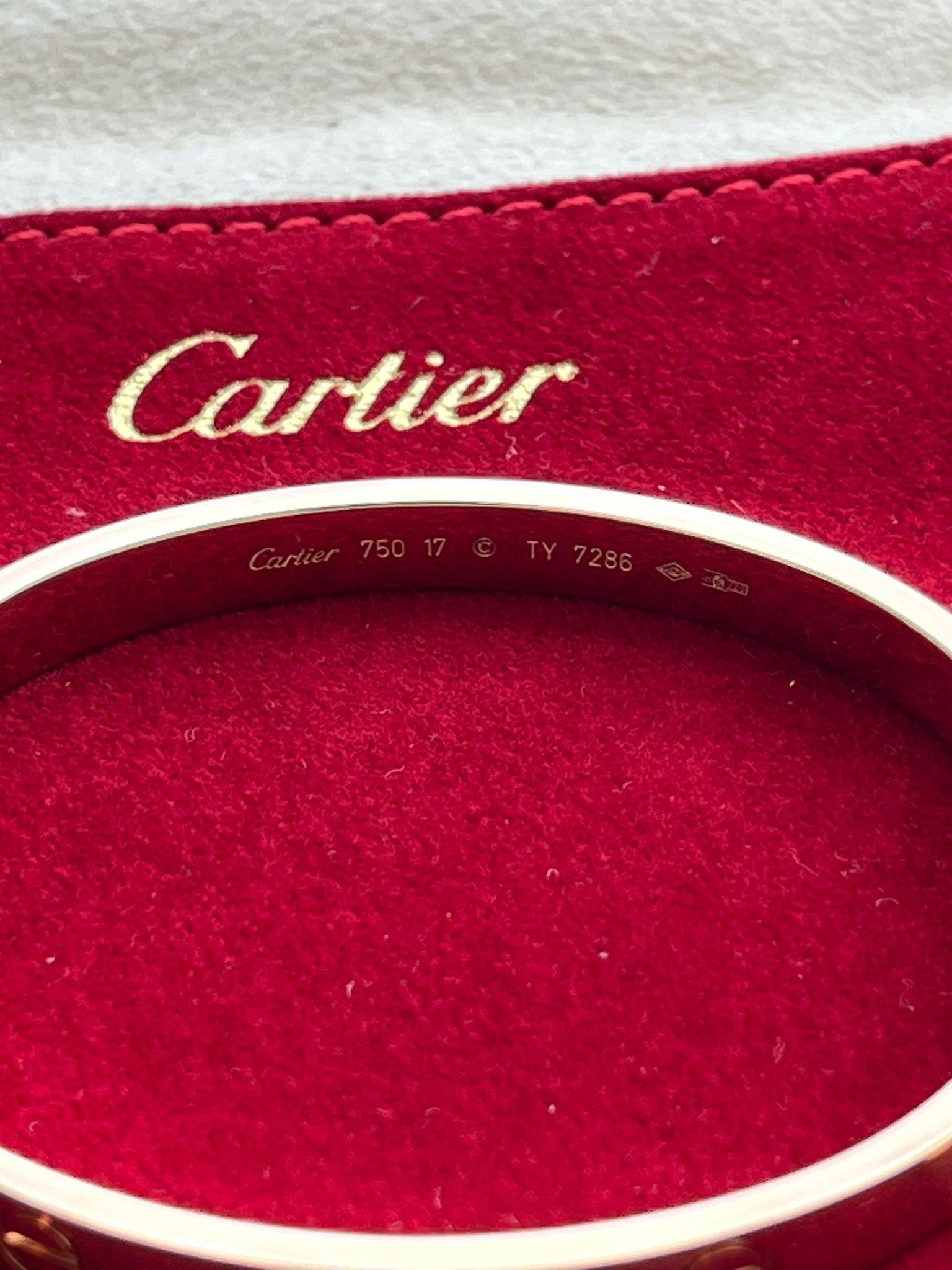 Cartier Love Armreif aus 18 Karat Roségold mit Schraubenzieher, Größe 17 im Angebot 6