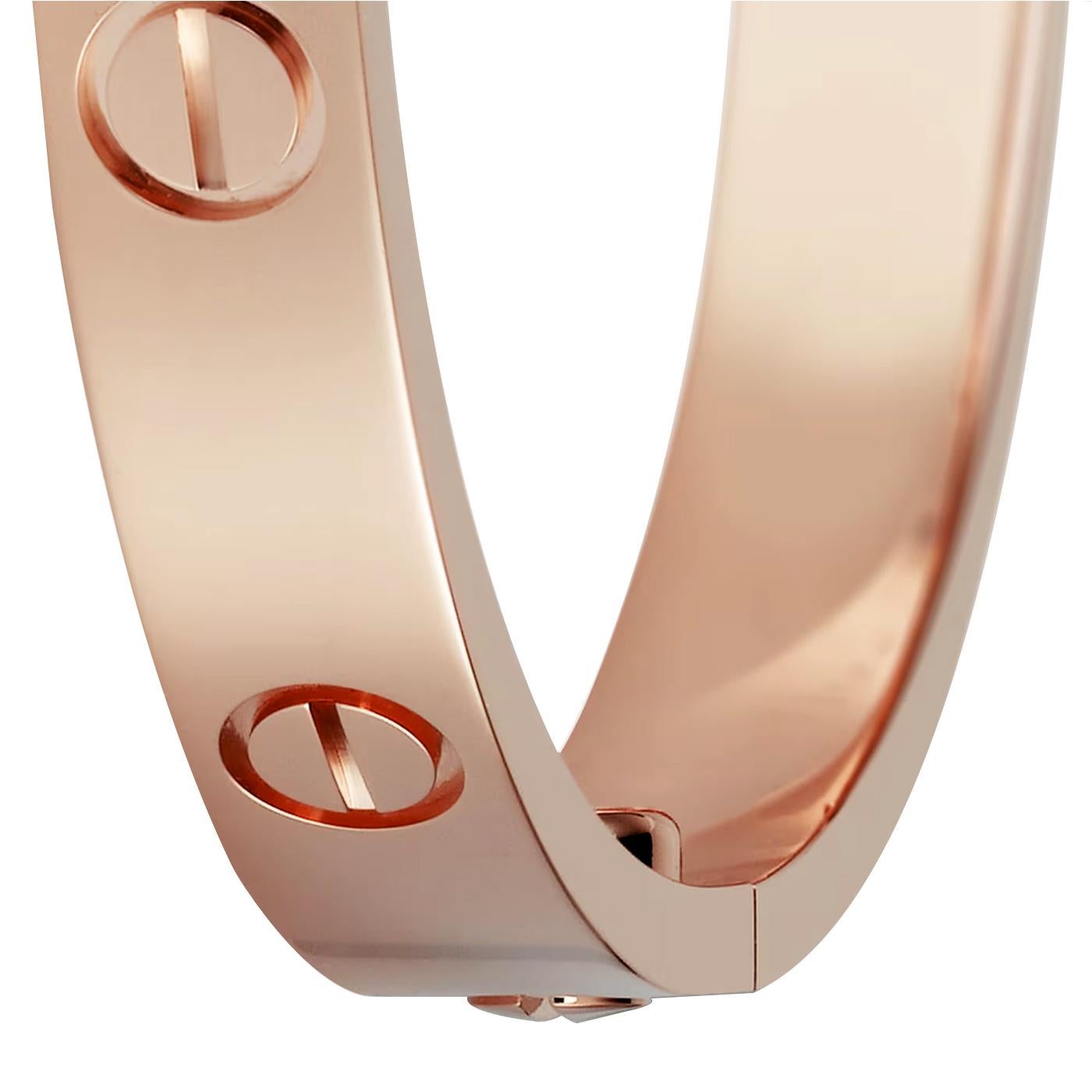 Cartier Love Armreif aus 18 Karat Roségold mit Schraubenzieher, Größe 17 im Zustand „Hervorragend“ im Angebot in Aventura, FL