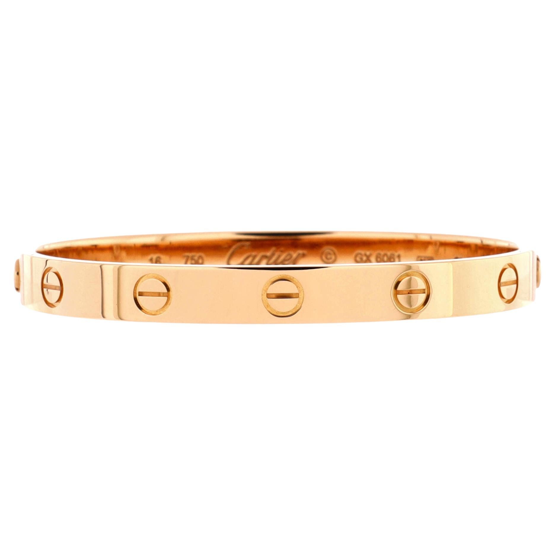 Cartier Love Bracelet 18k Rose Gold at 1stDibs cartier bangle sizes