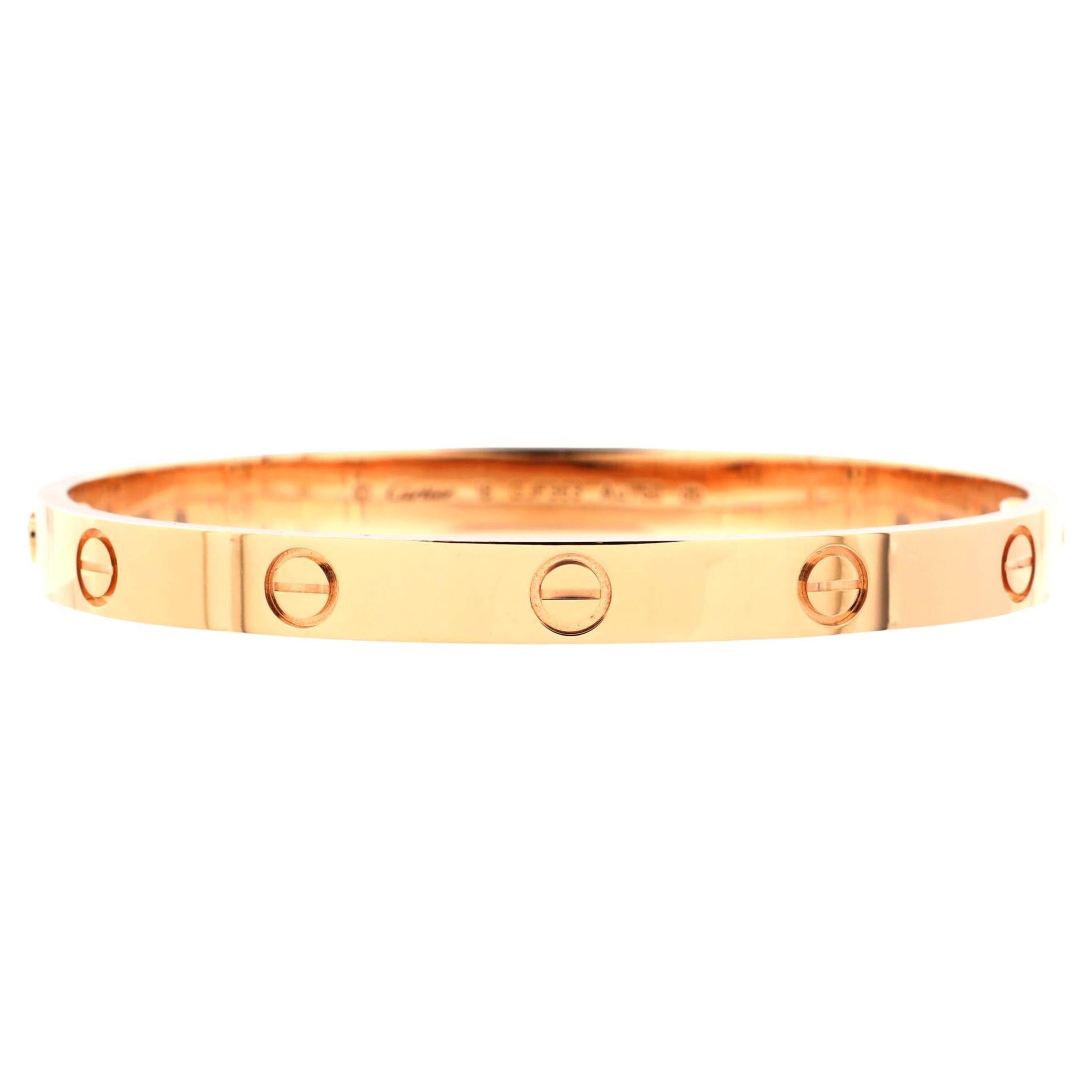 Cartier Love Bracelet 18k Rose Gold at 1stDibs cartier bangle sizes