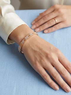 Cartier Love Bracelet 18K Rose Gold Pave Diamond Bangle 2.00 Carats Size 19
