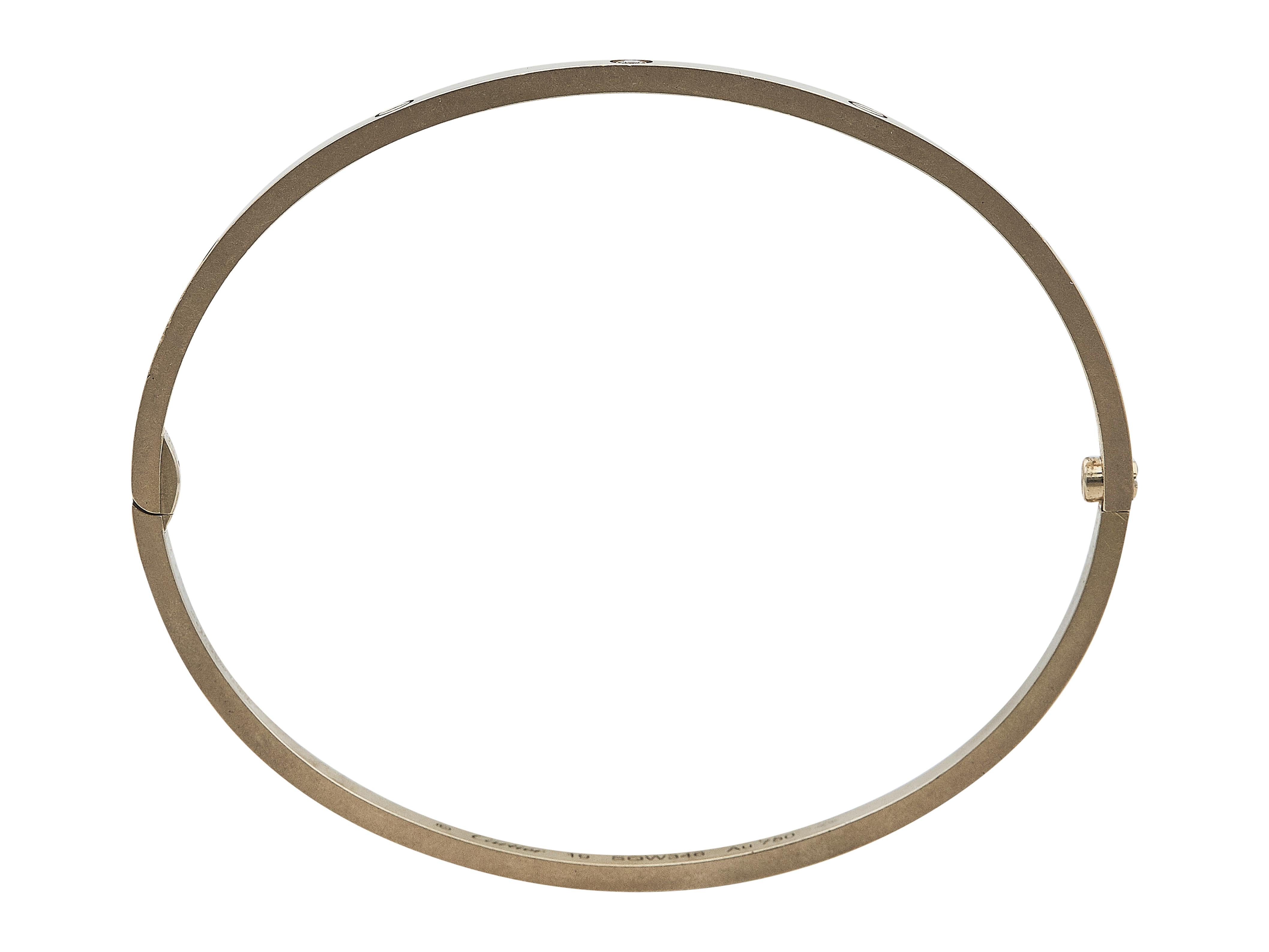 Taille ronde Bracelet Cartier Love en or rose 18K à fermeture à vis unique Petit modèle 6 diamants en vente