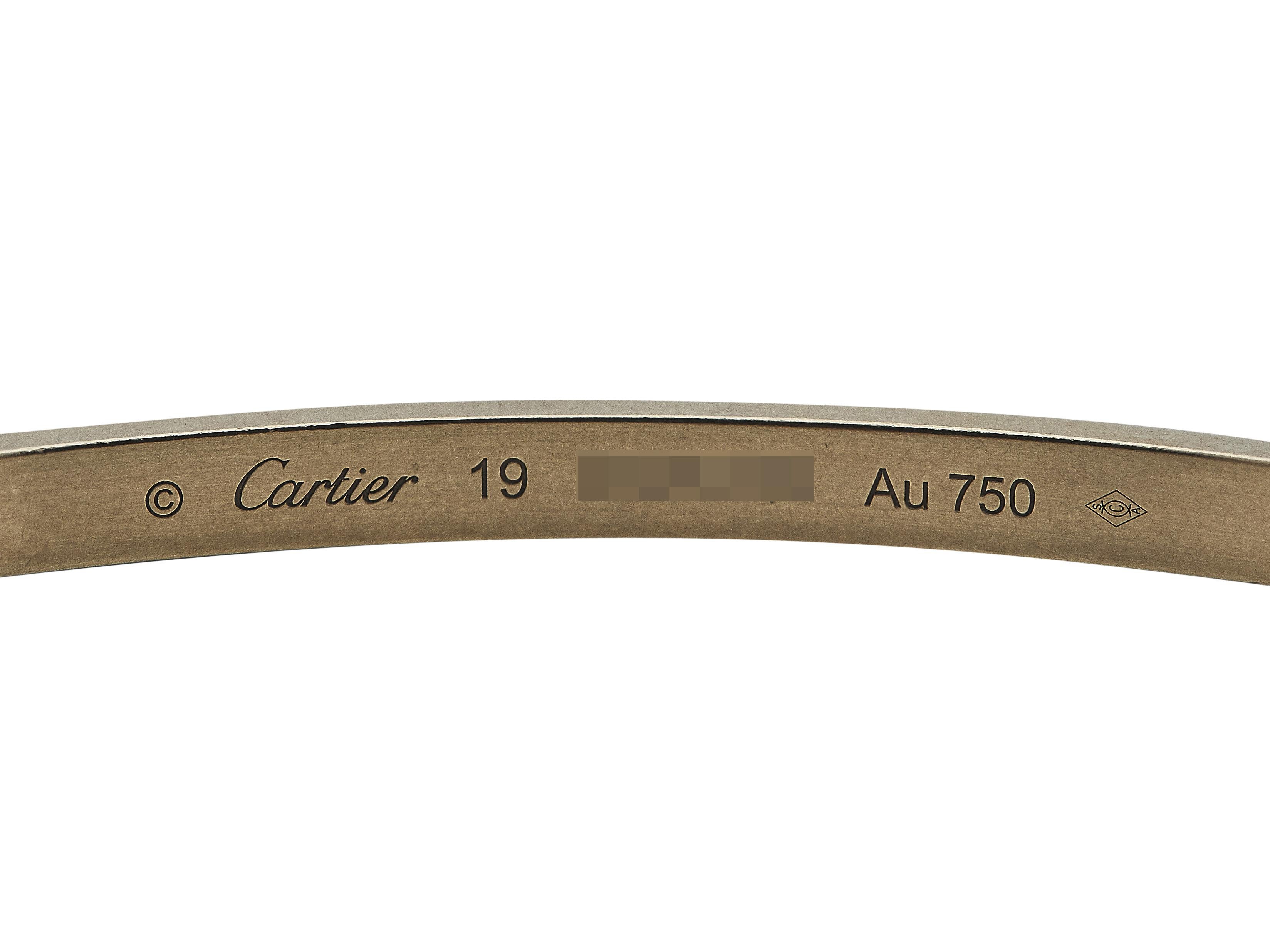 Bracelet Cartier Love en or rose 18K à fermeture à vis unique Petit modèle 6 diamants Bon état - En vente à New York, NY