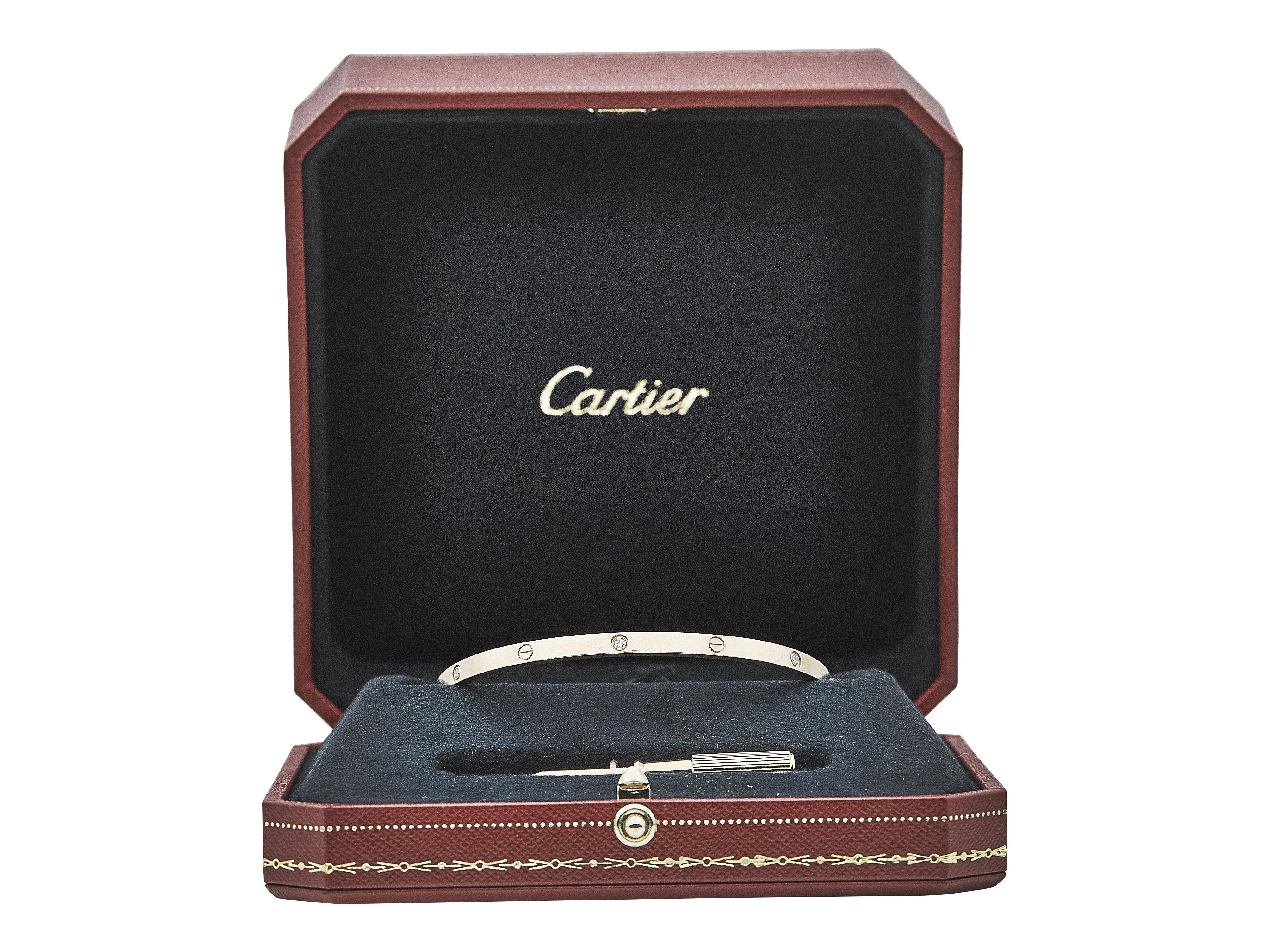 Bracelet Cartier Love en or rose 18K à fermeture à vis unique Petit modèle 6 diamants Unisexe en vente