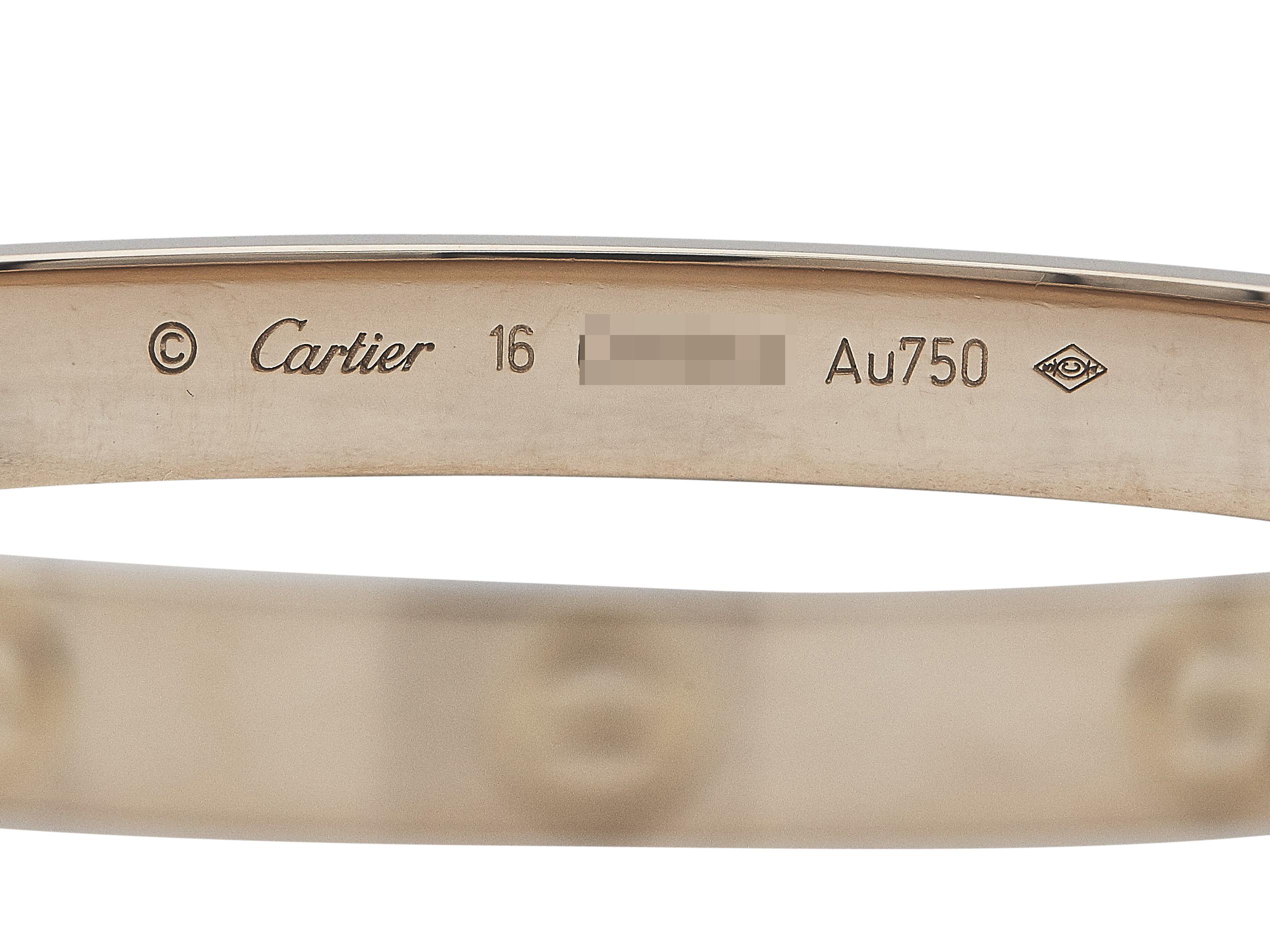 Contemporary Cartier Love Bracelet 18K Rose Gold Size 16 Classic Model