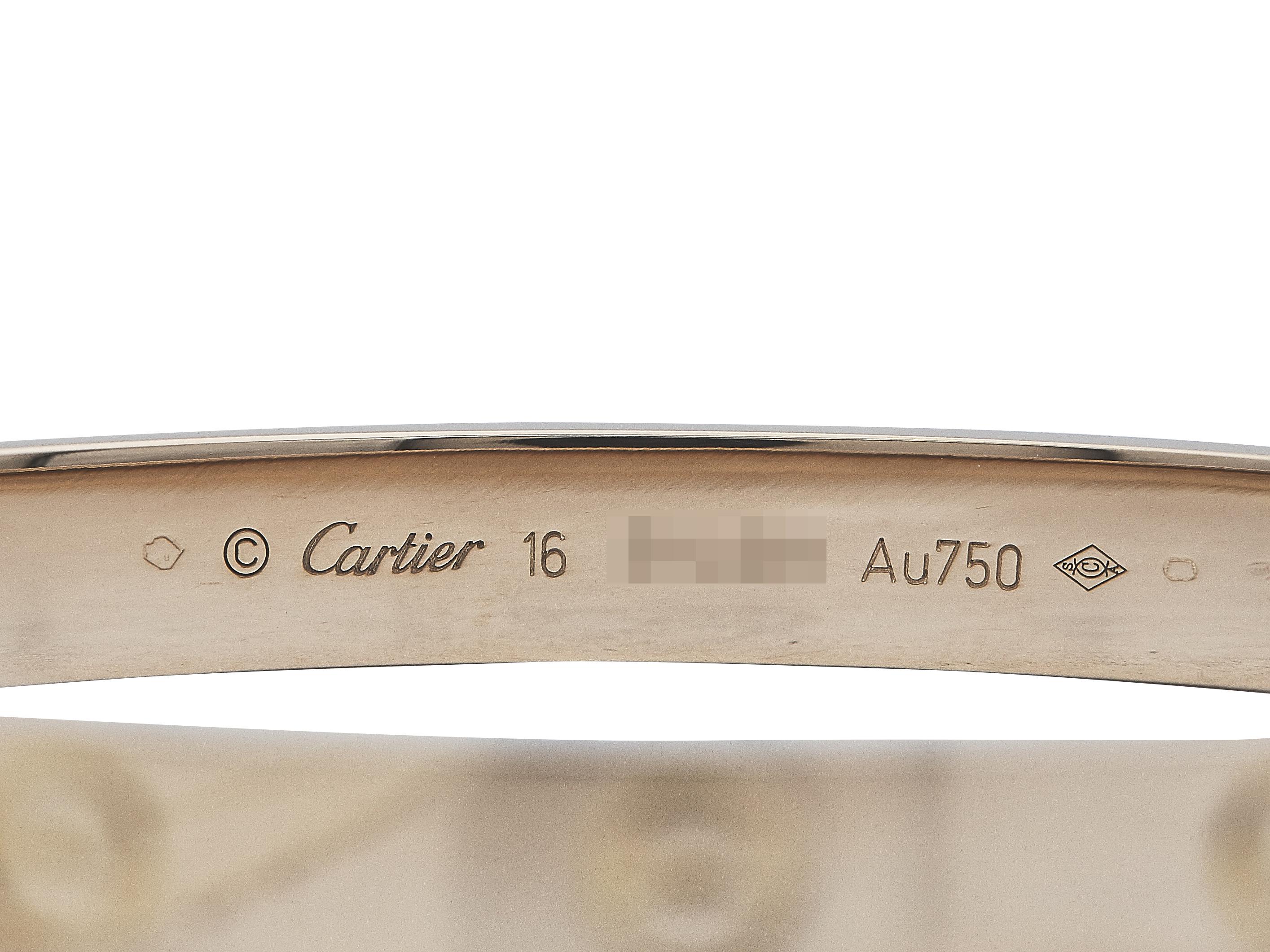 Contemporary Cartier Love Bracelet 18K Rose Gold Size 16 Classic Model