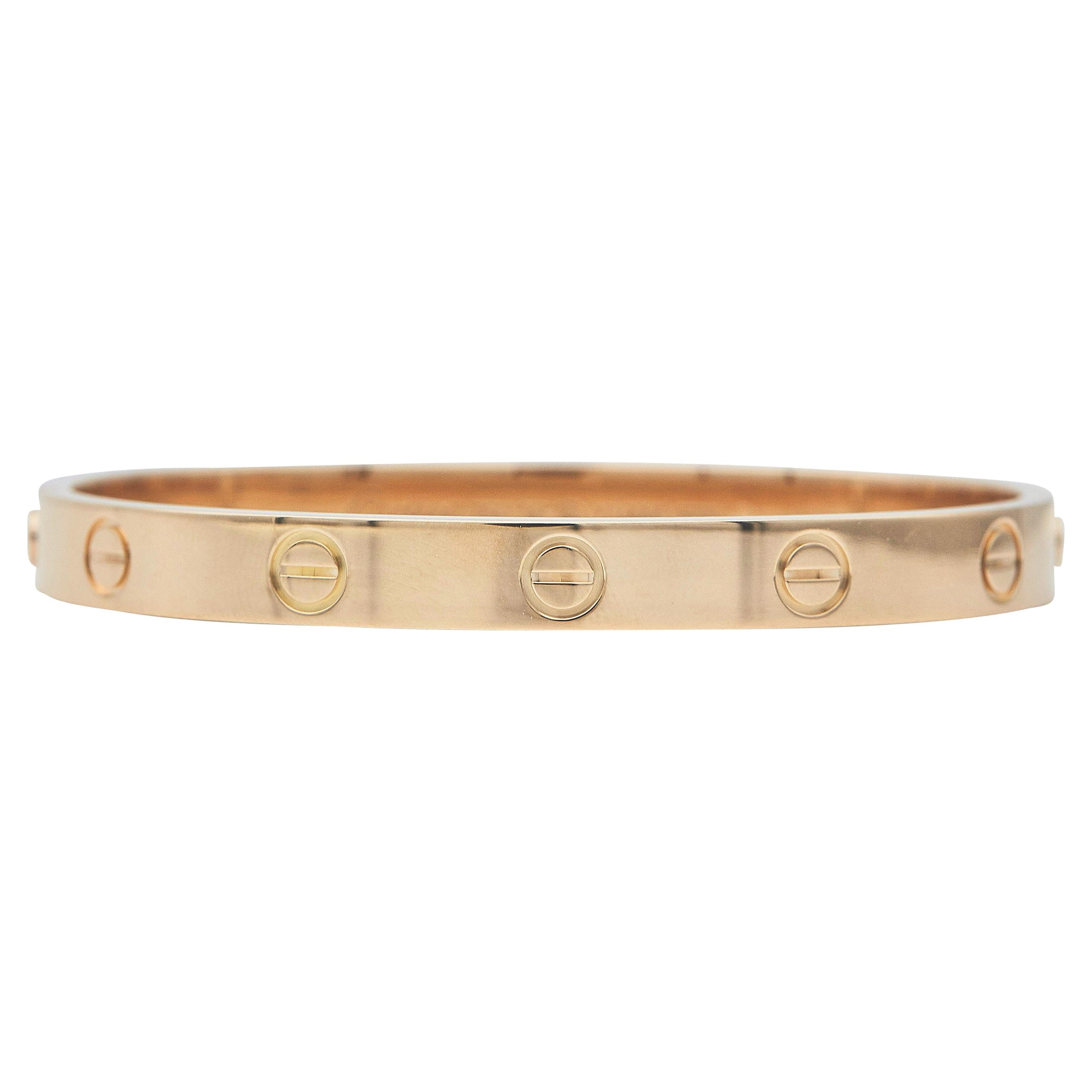 Cartier Love Armband 18K Rose Gold Größe 16 Classic Modell