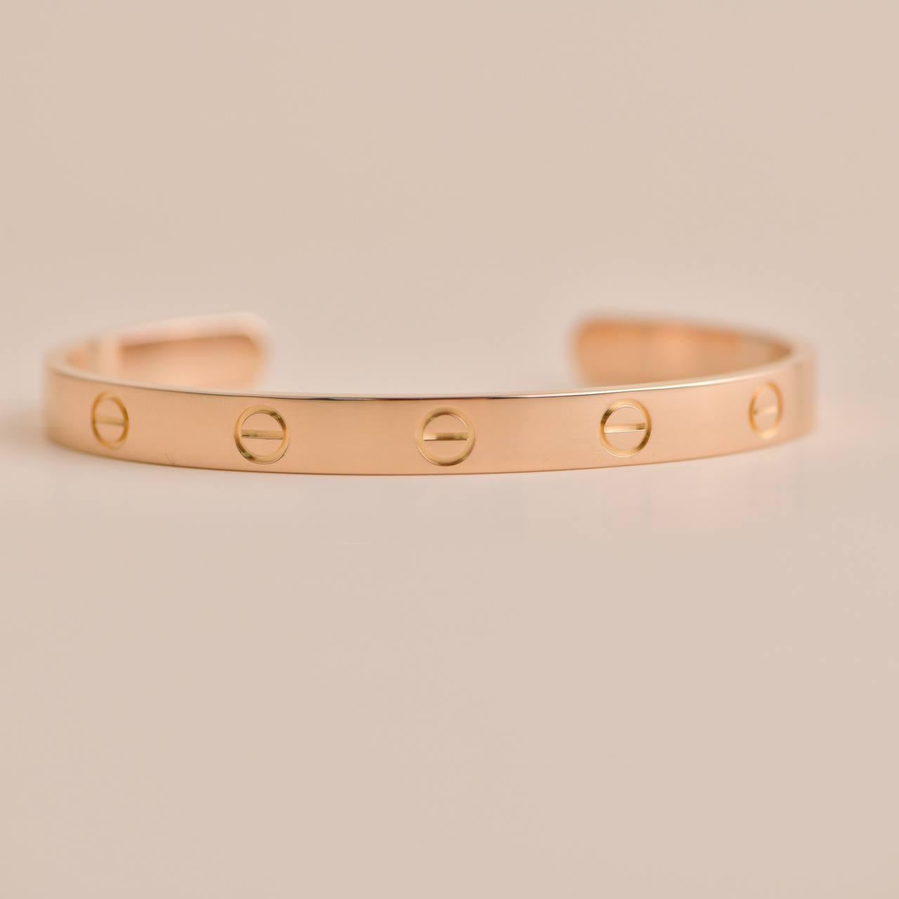 Cartier Love Bracelet 18K Rose Gold Size 17 3