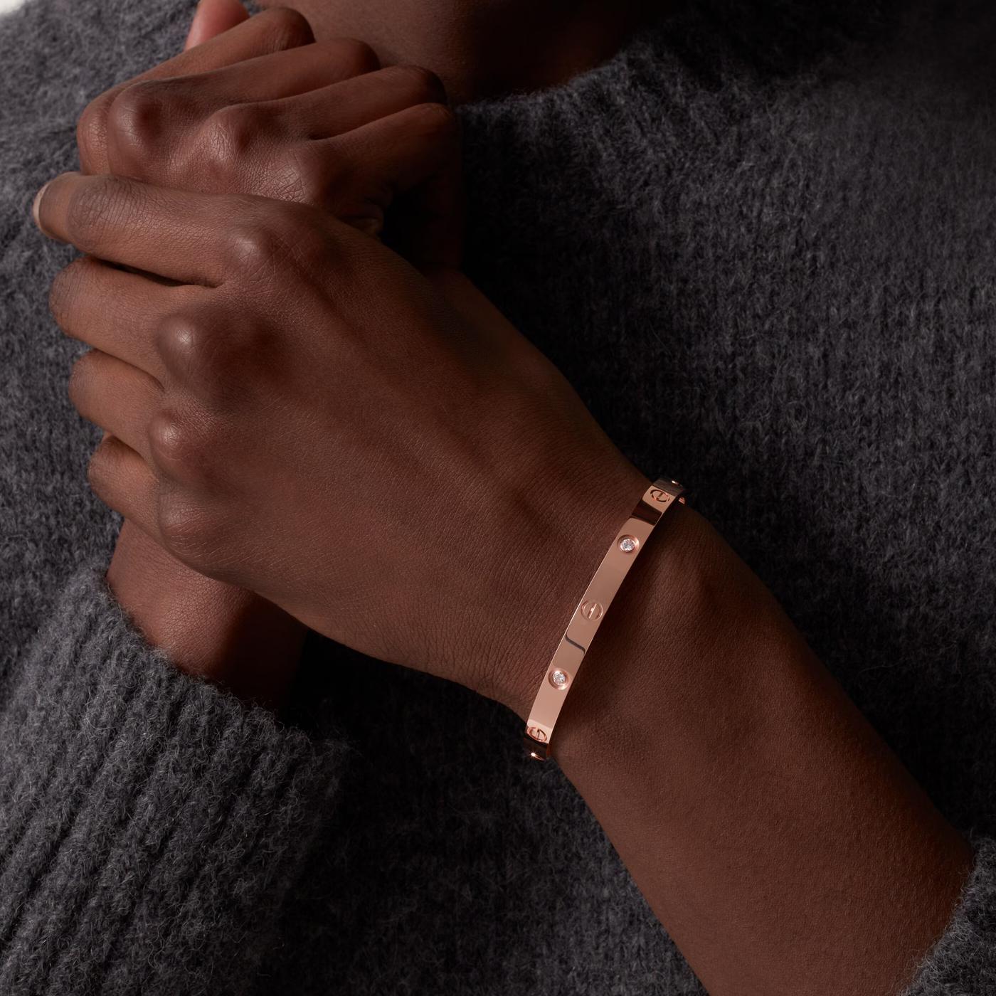 Cartier Love Bracelet 18K Rose Gold Size 17 With Screwdriver Bangle For Sale 5