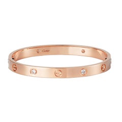 Cartier Love Bracelet 18K Rose Gold Size 17 With Screwdriver Bangle