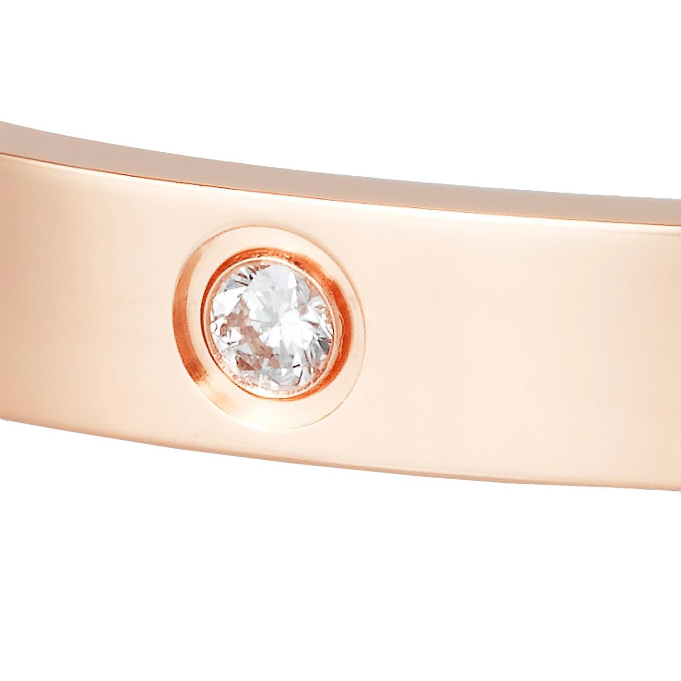 Cartier Love-Armband 18K Roségold Größe 17 mit Schraubenzieher-Armreif im Zustand „Gut“ im Angebot in Aventura, FL