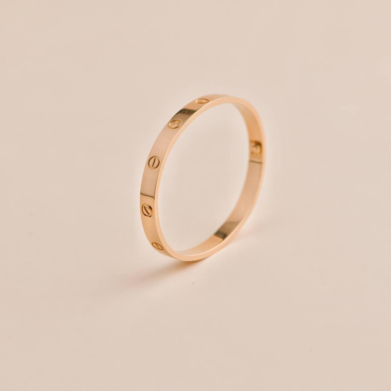 Women's or Men's Cartier Love Bracelet 18K Rose Gold Size 19