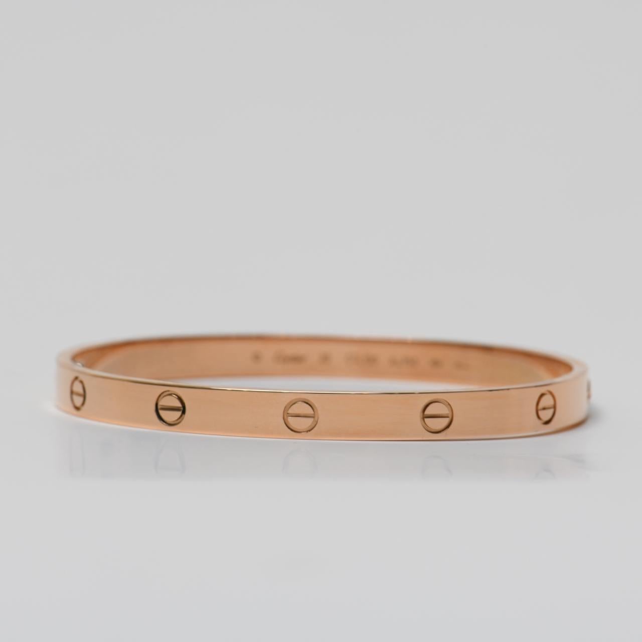 Cartier Bracelet Love en or rose 18 carats, taille 20 en vente 1