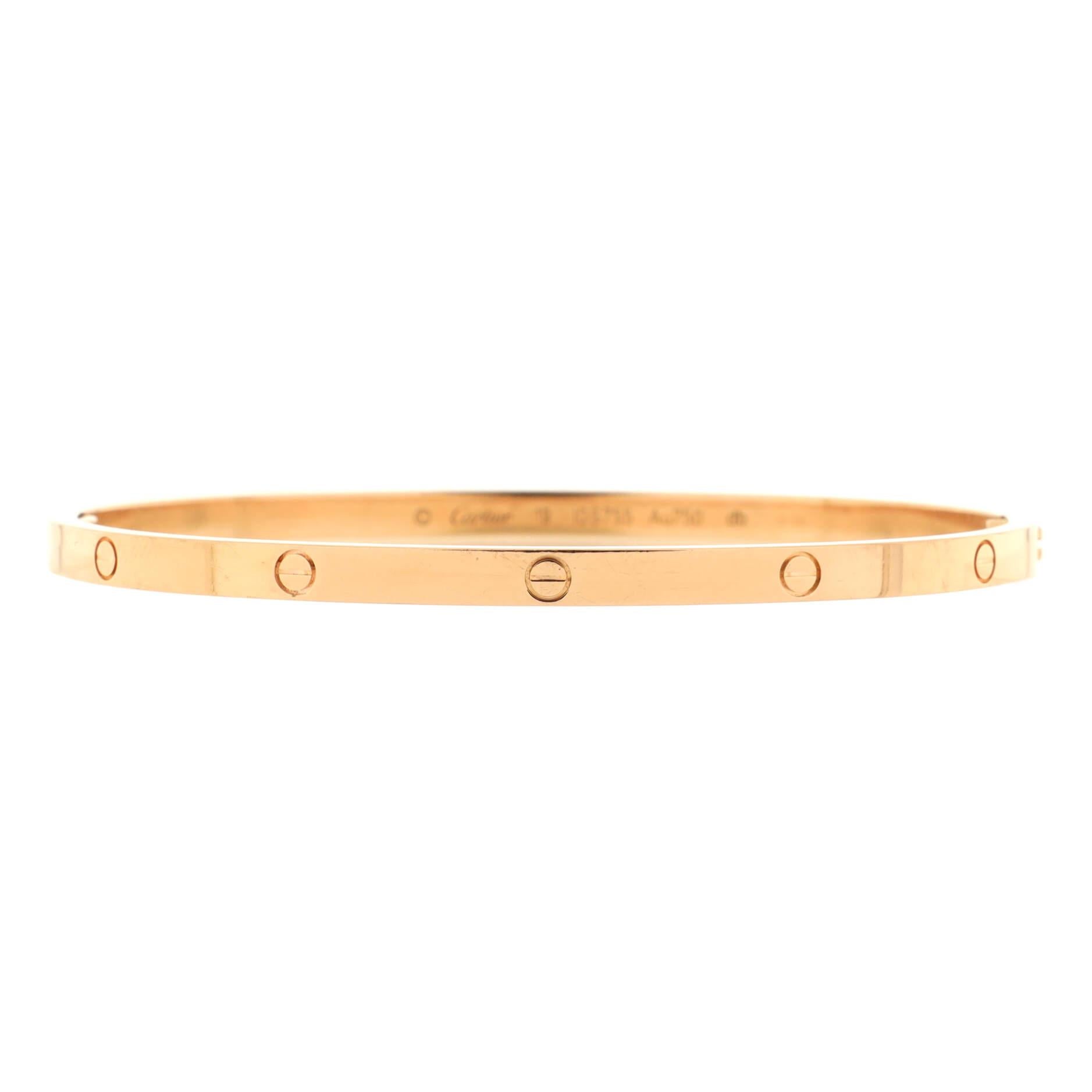 Cartier Love Bracelet 18K Rose Gold Small In Good Condition In New York, NY