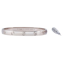 Cartier Love Bracelet 18K White Gold Classic Model Size 17