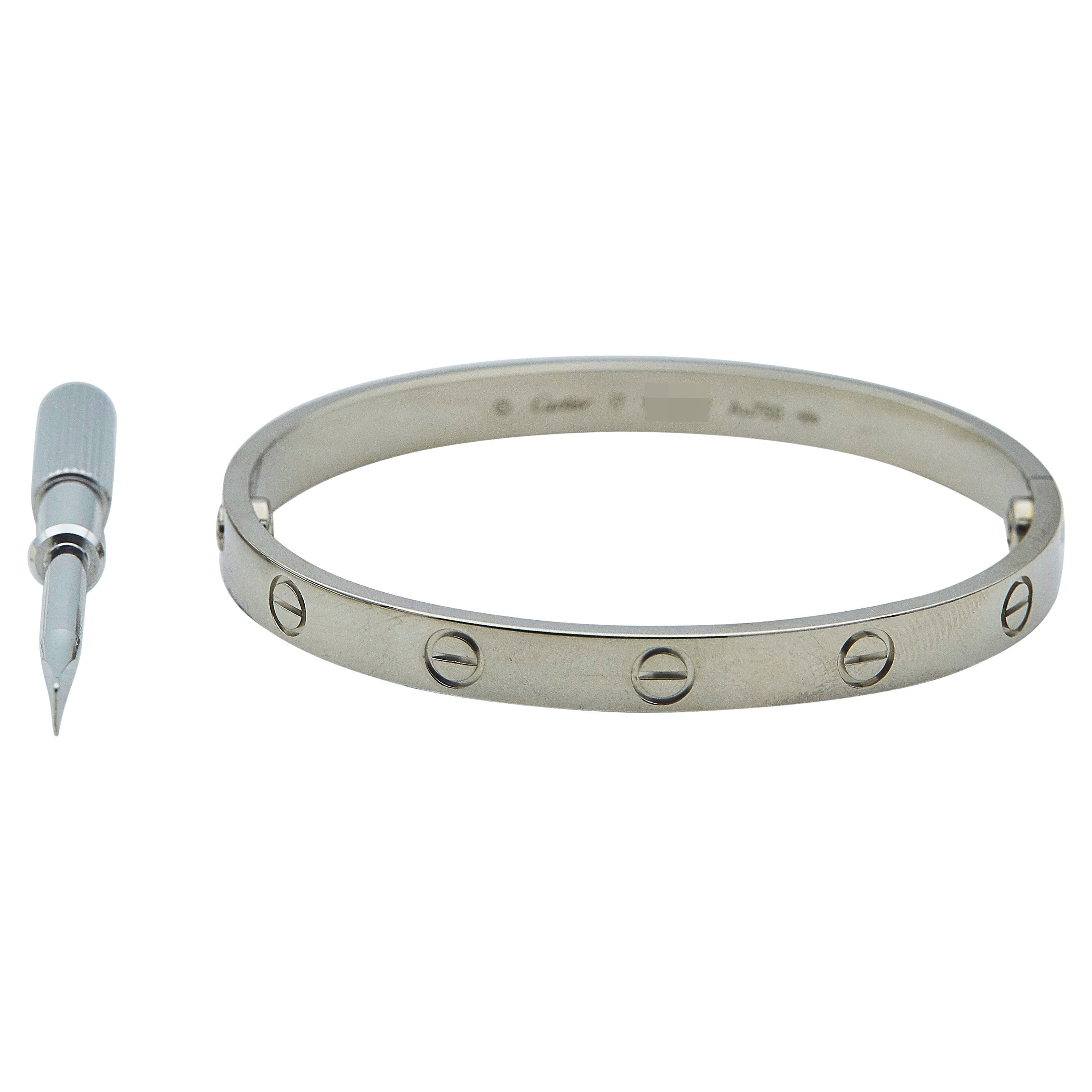Cartier Love Armband 18K WG Classic Modell Größe 17
