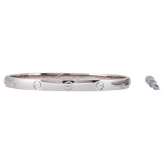 Cartier Love Bracelet 18K White Gold Classic Model Size 19
