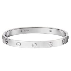 Cartier Love Bracelet 18K White Gold 0.42 carats 4 Brilliant Cut Diamonds Bangle