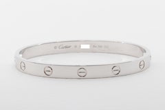 Cartier Love Bracelet 18k Weißgold Box, Papiere und Schraubendreher Größe 18