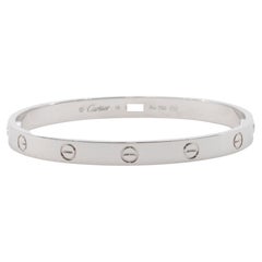 Cartier Love Bracelet 18k White Gold Box, Papers and Screwdriver Size 18