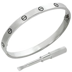 Cartier Love Bracelet 18k White Gold Bracelet New Model Sz 19