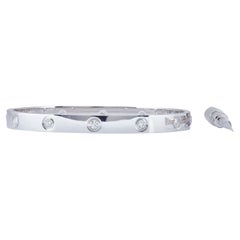 Cartier Love Bracelet 18K White Gold Classic Model 10 Diamond Size 18