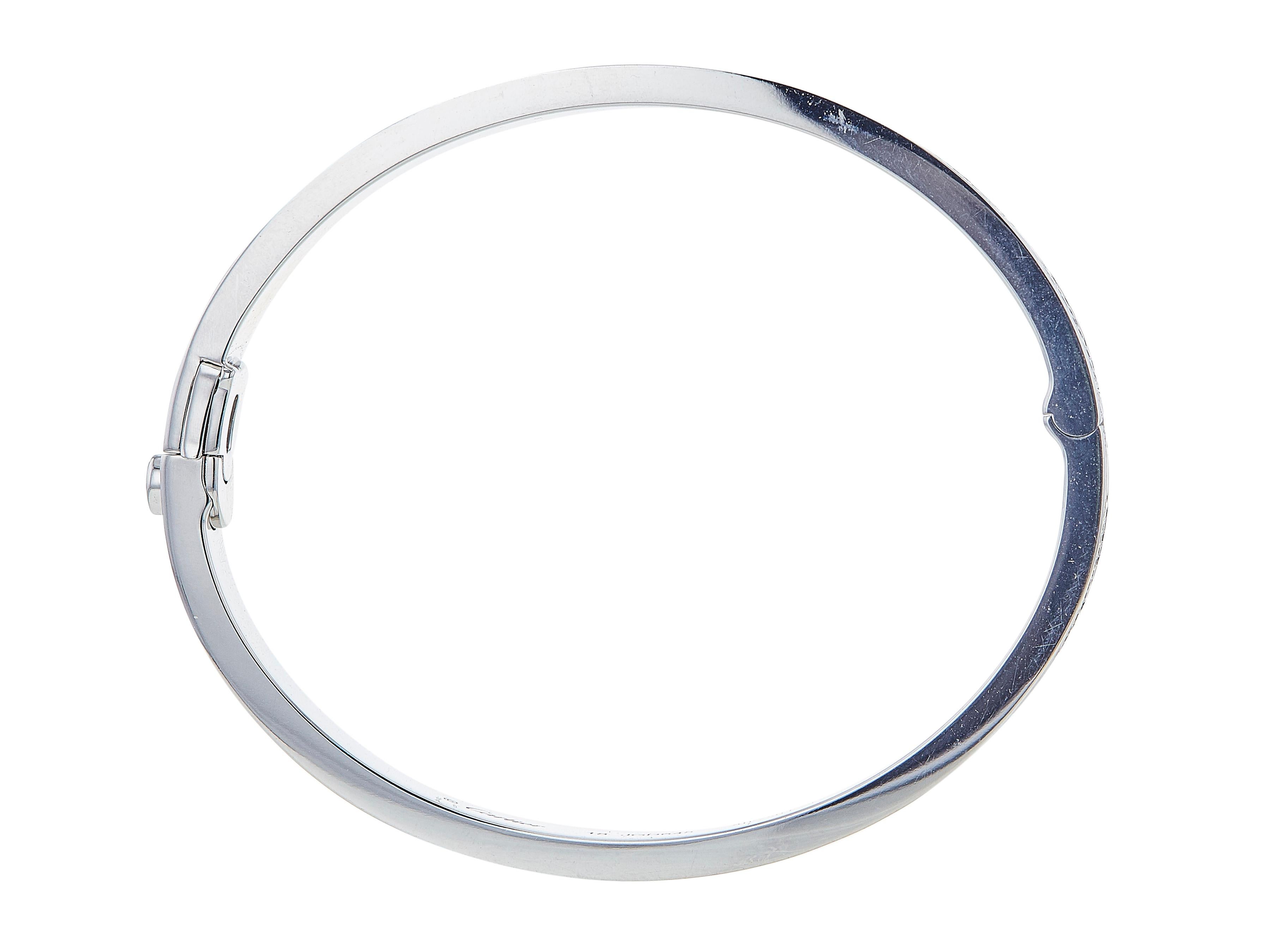 Cartier Love Bracelet 18K White Gold Classic Model Paved Size 18 In Excellent Condition For Sale In New York, NY