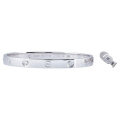 Cartier Love Bracelet 18K White Gold Size 17 Classic Model