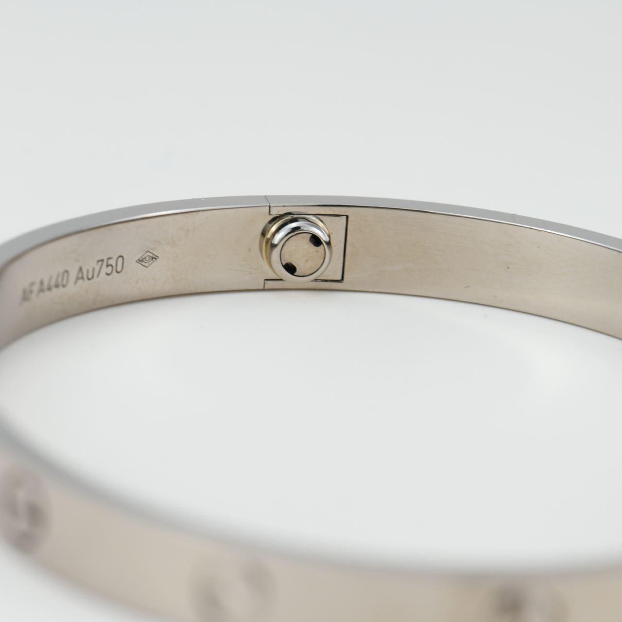 Women's or Men's Cartier Love Bracelet 18K White Gold Size 19