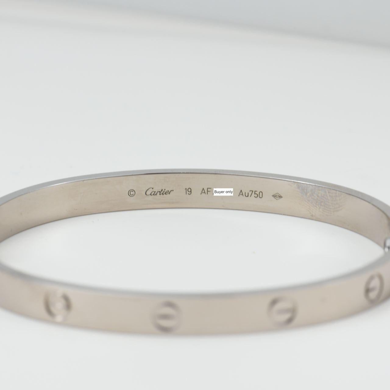 Cartier Love Bracelet 18K White Gold Size 19 1