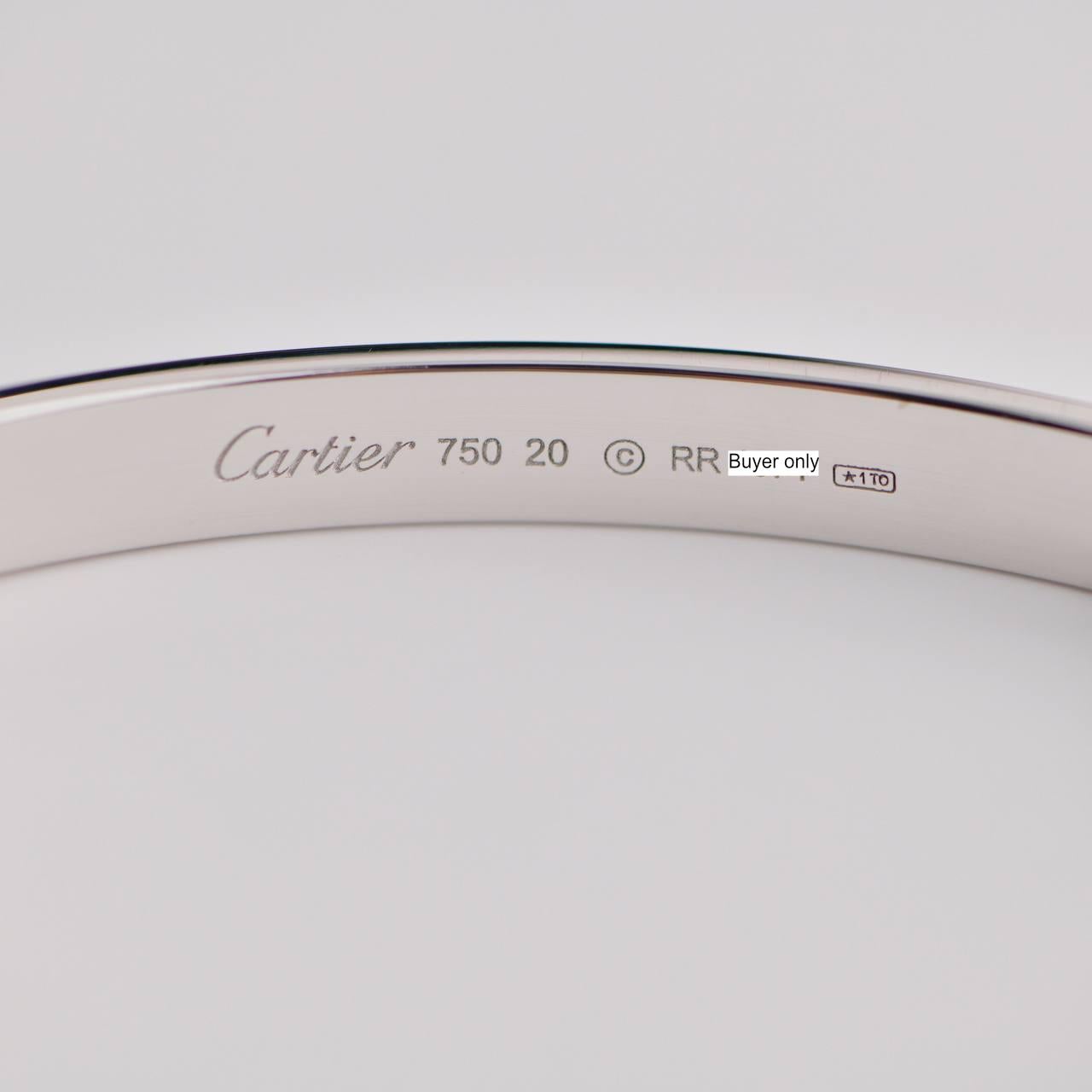 Cartier Love Bracelet 18K White Gold Size 20 In Excellent Condition In Banbury, GB