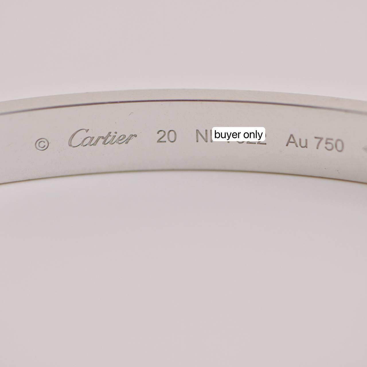 Cartier Love Bracelet 18K White Gold Size 20 2