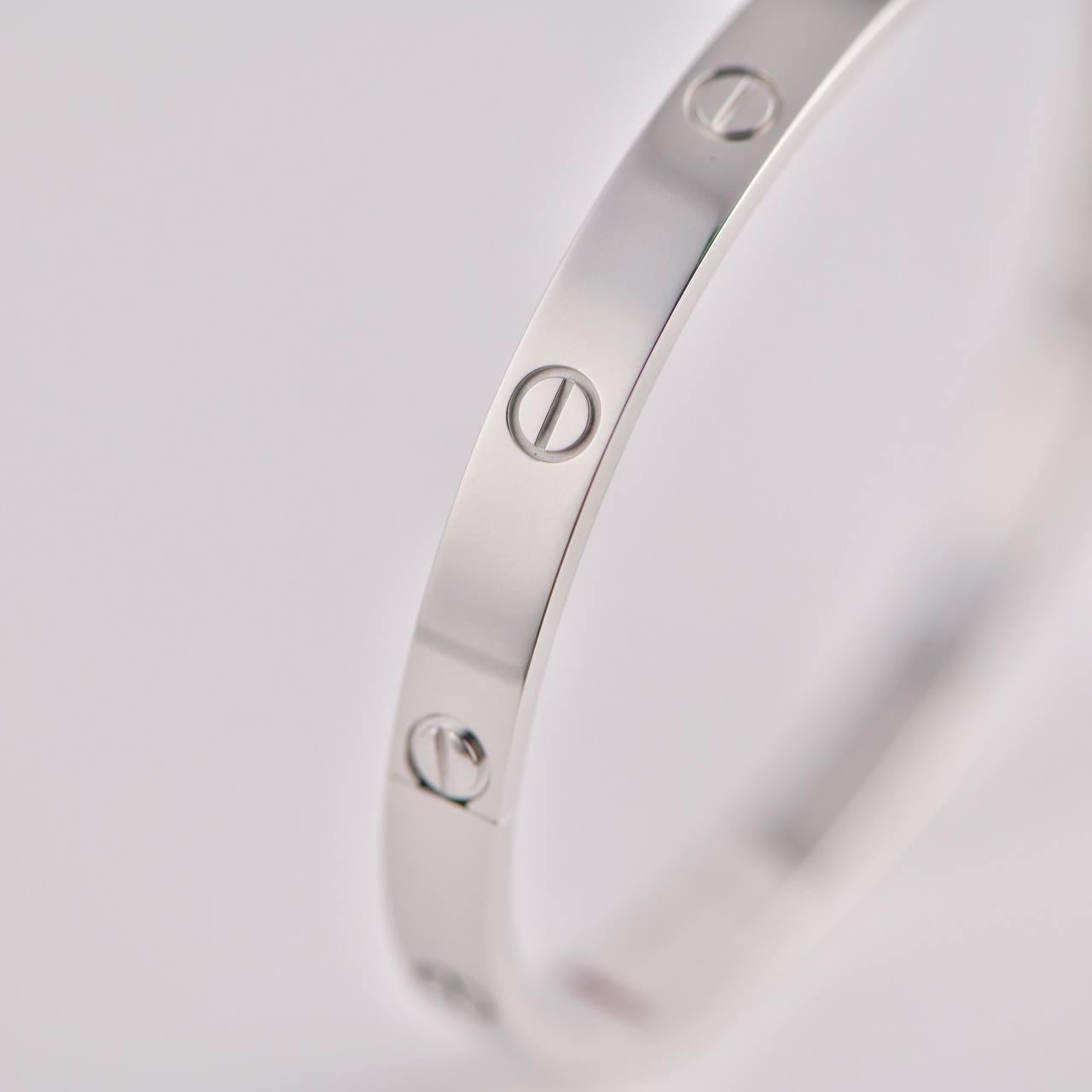 Women's or Men's Cartier Love Bracelet 18K White Gold Size 20