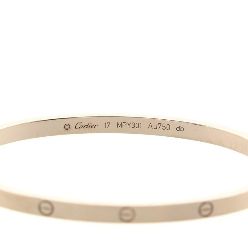 Women's or Men's Cartier Love Bracelet 18K White Gold Small