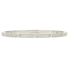Cartier Love Bracelet 18K White Gold with Pave Diamonds Small