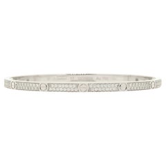 Cartier Love Bracelet 18K White Gold with Pave Diamonds Small